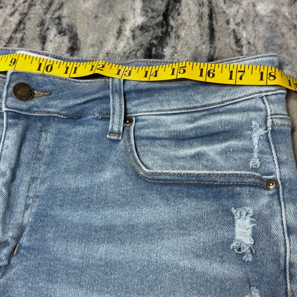 Chic Soul Denim Shorts Distressed Light Wash 16 Boho Western Summer Distressed - Picture 4 of 8